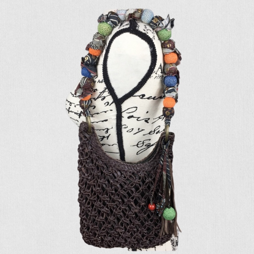 CHICOS Boho Hobo Style Leather Bag Purse